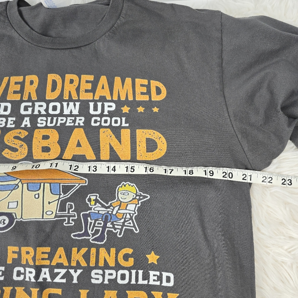 Camping T Shirt Never Dreamed I'd Grow up to be a Super Cool Husband - Picture 2 of 6